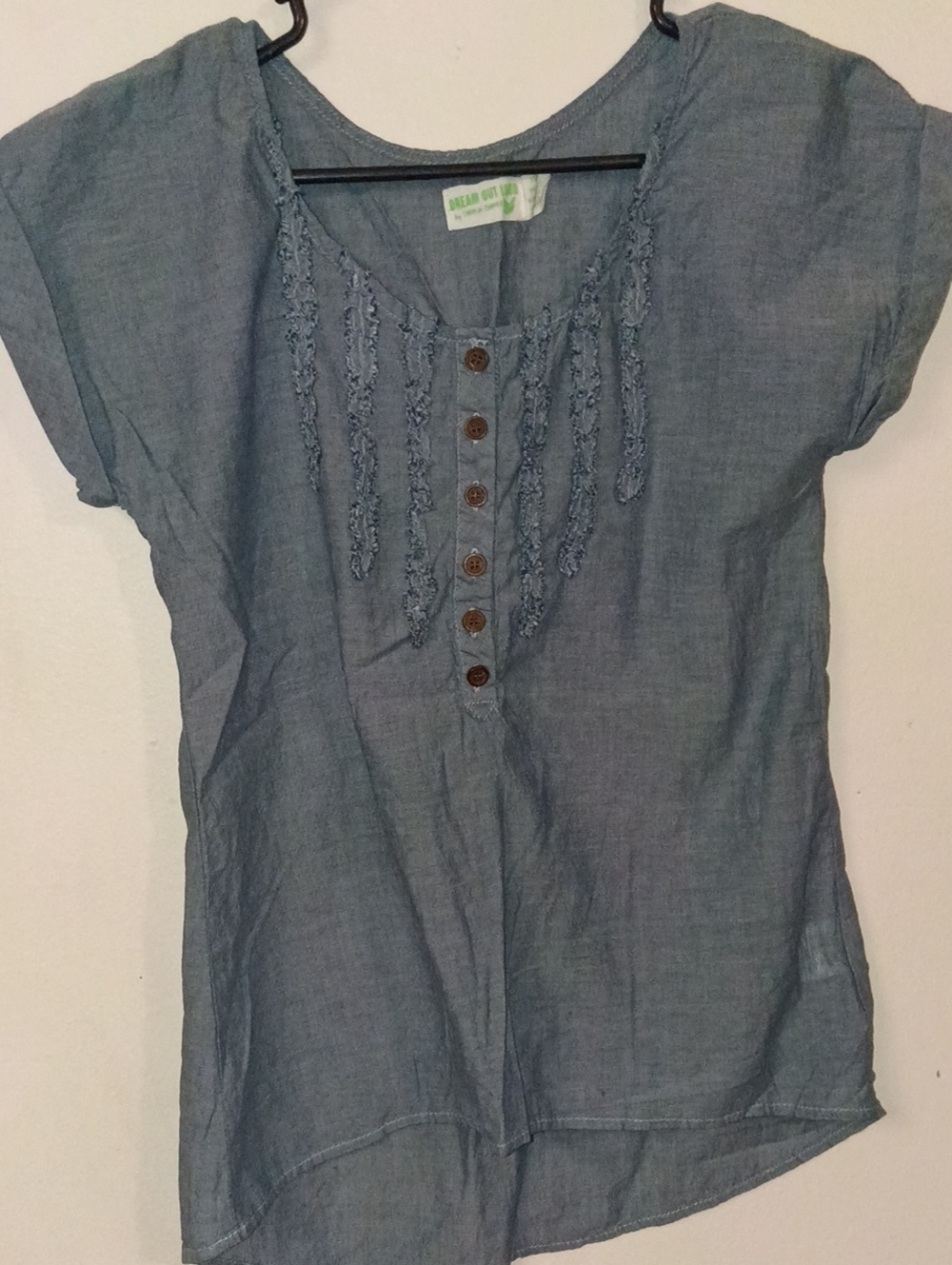 Dream Out Loud Casual Blue Women’s Button Front Top Size XS